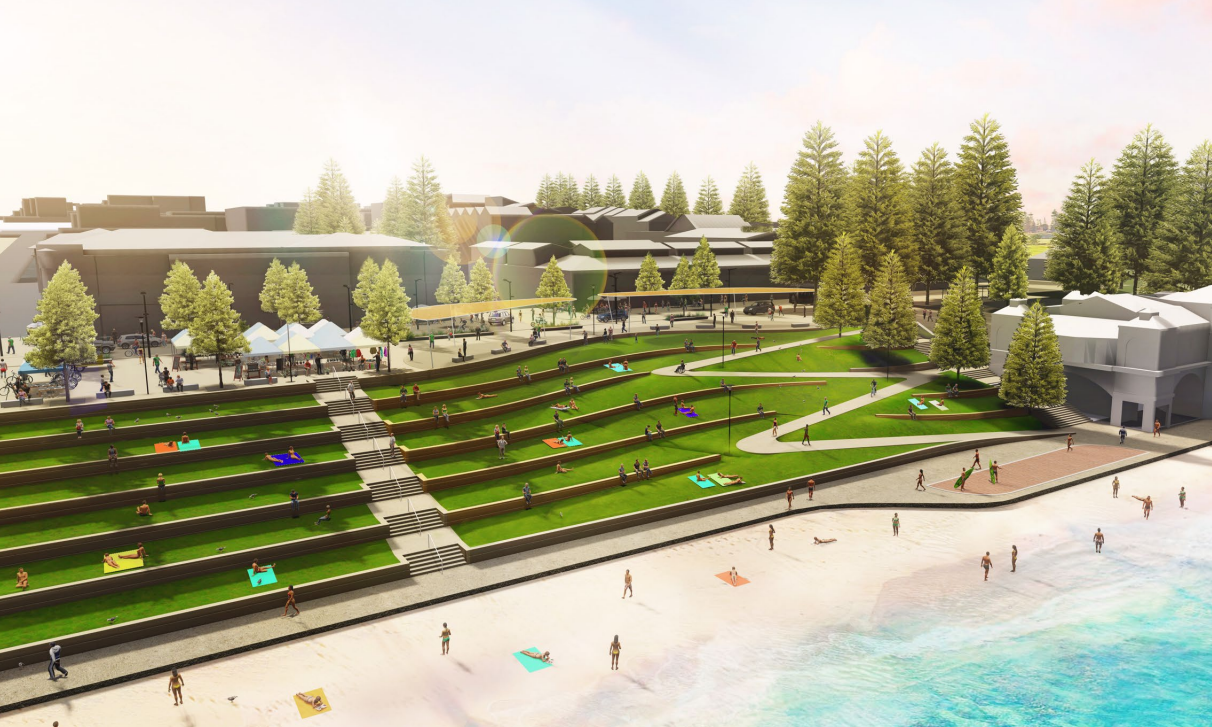 The design rendering of the Cottesloe Beach foreshore project