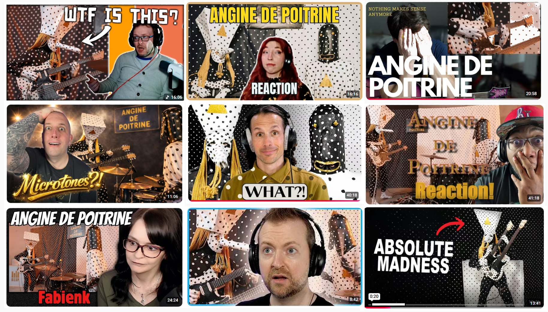 Selection of thumbnails from YouTube videos.