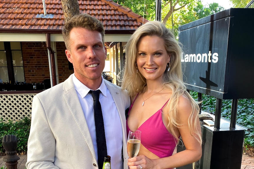 Steven Mattaboni with his wife Shirene in formalwear.