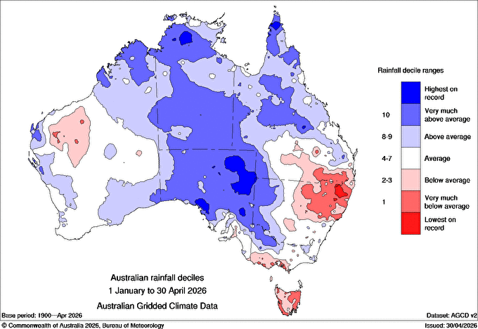 a weather map shows north-east NSW and far south-east Queensland descended into drought