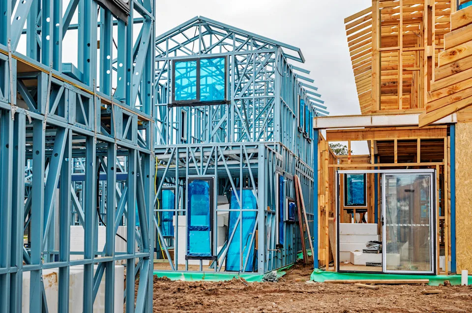 Homes being constructed.
