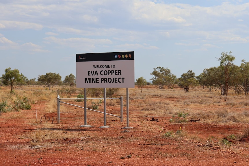 eva copper sign on outback mine site
