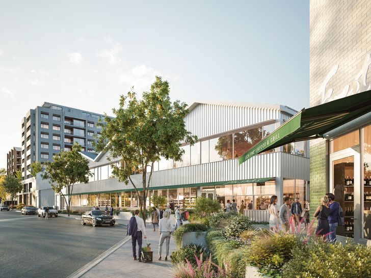At its centre, Forestville includes a market hall space (pictured), dubbed the “agora” in reference to traditional civic gathering spaces.