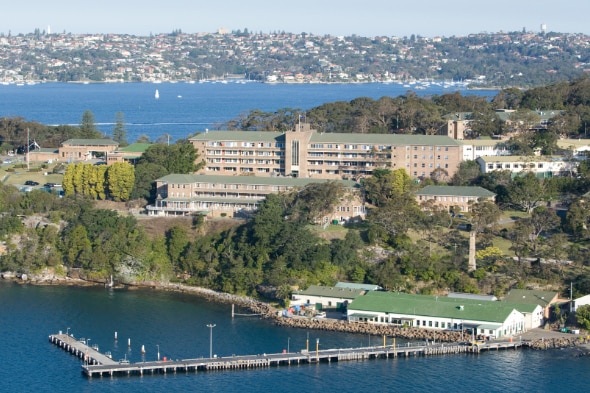 A military base surrounded by Sydney Harbour
