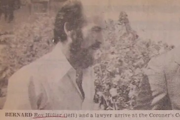 Old newspaper article photograph of a man with a beard and another man in a suit.