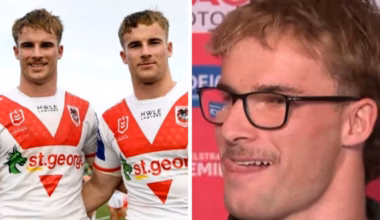 Dragons brothers Toby and Ryan Couchman pull oldest trick in the book leaving entire room in stitches