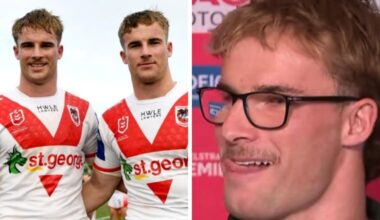 Dragons brothers Toby and Ryan Couchman pull oldest trick in the book leaving entire room in stitches