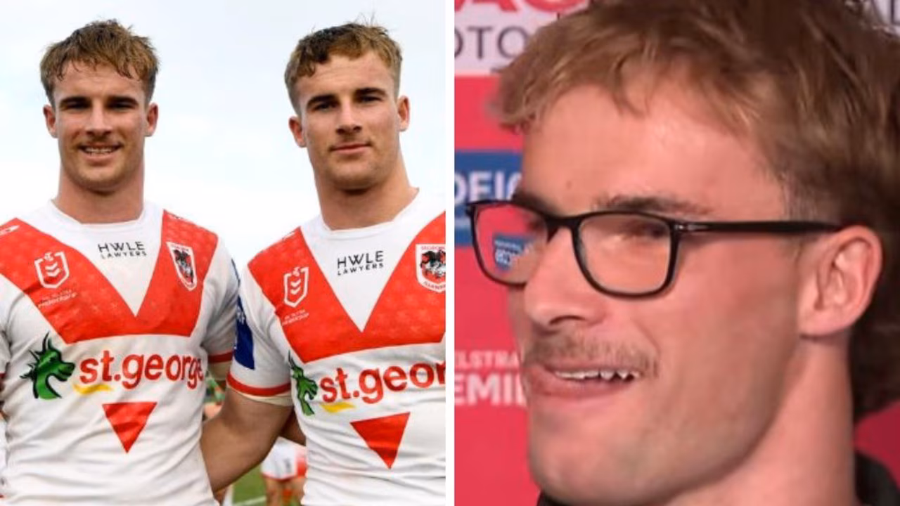 Dragons brothers Toby and Ryan Couchman pull oldest trick in the book leaving entire room in stitches