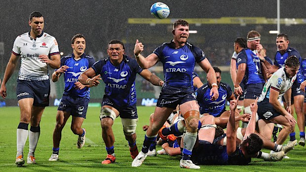 Carlo Tizzano of the Force celebrates a try.
