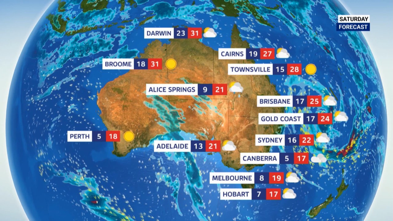 Australia's south to enjoy warmer temperatures: Your Saturday forecast