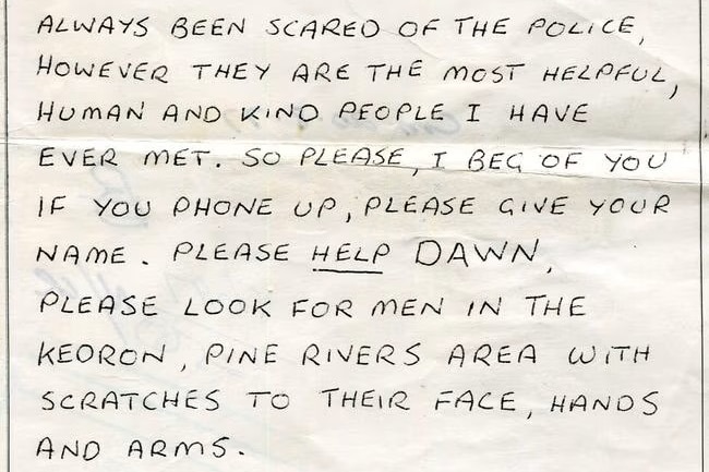 Photo of a letter sent to the courier mail