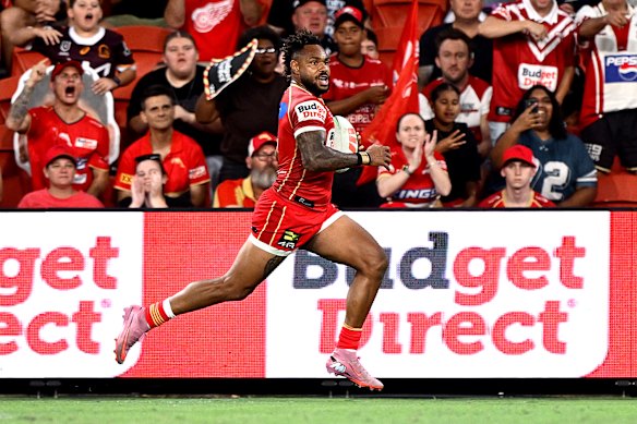 Hamiso Tabuai-Fidow in full flight.