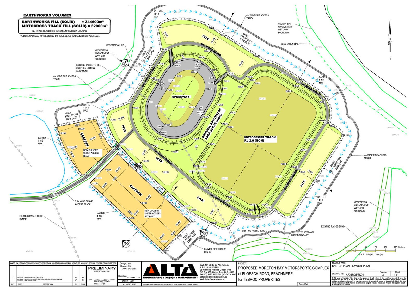 Moreton Motorsport Park plans.