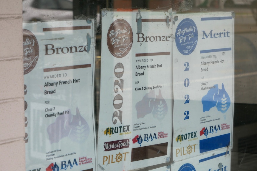 Close of three awards behind a window