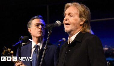 Stephen Colbert joined by Sir Paul McCartney for The Late Show finale - BBC