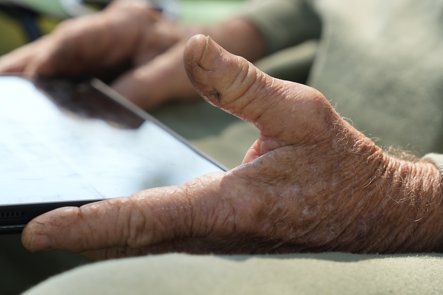 A close up on a man's hands