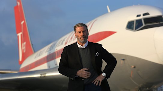 Still waiting: John Travolta will arrive in Australia in November empty handed after red tape grounded his gift of a vintage Qantas Boeing 707.