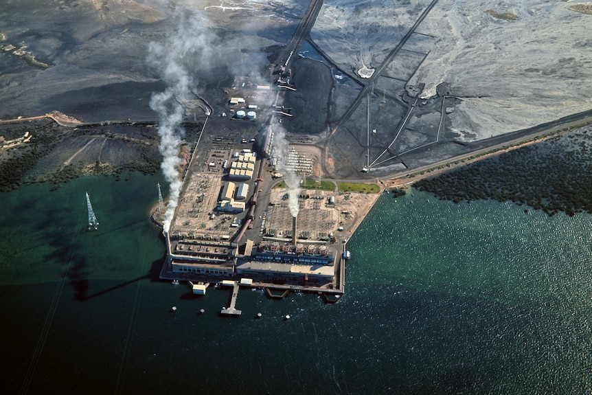 An aerial view of the Playford power station.