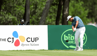 Si Woo Kim tees off during round three of the 2026 CJ Cup Byron Nelson