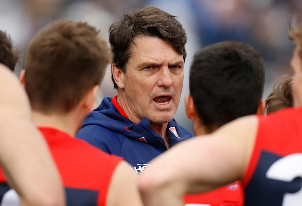 Paul Roos, pictured here during a Melbourne Demons game in 2016.
