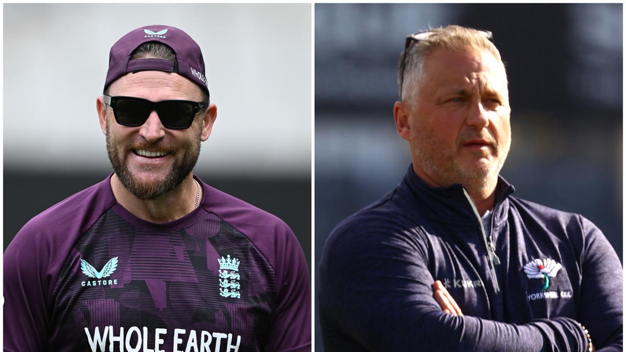 Brendon McCullum and Darren Gough