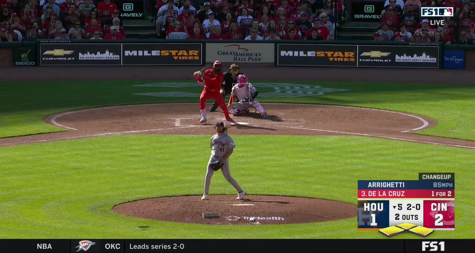 Chase Burns' strong start and a big fifth inning help Reds snap 8-game skid with 3-1 win over Astros