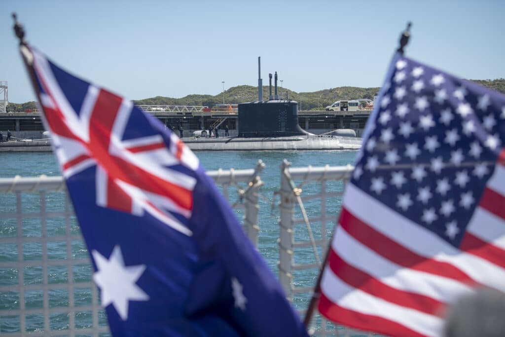 GARDEN ISLAND, Australia - The Virginia-class fast-attack submarine USS Mississippi (SSN 782) is pictured moored at Royal Australian Navy HMAS Stirling Naval Base, Nov. 28. Mississippi is currently on patrol in support of national security interests in the U.S. 7th Fleet area of operations. (U.S. Marine Corps photo by Lance Cpl. John Hall)