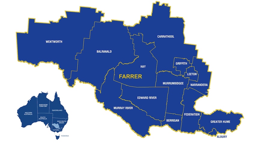 A map of the federal electorate of Farrer