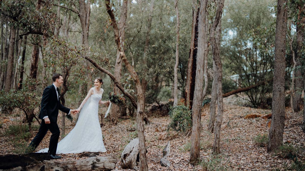 Wedding of the week: Childhood pals tie the knot in quaint Roleystone wedding