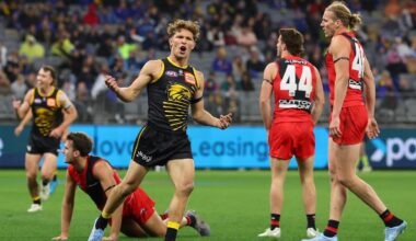 Live AFL Scores: West Coast Eagles face wet-weather slug fest against Essendon at Optus Stadium