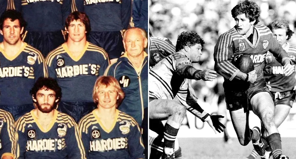Chris Phelan alongside other Parramatta legends.