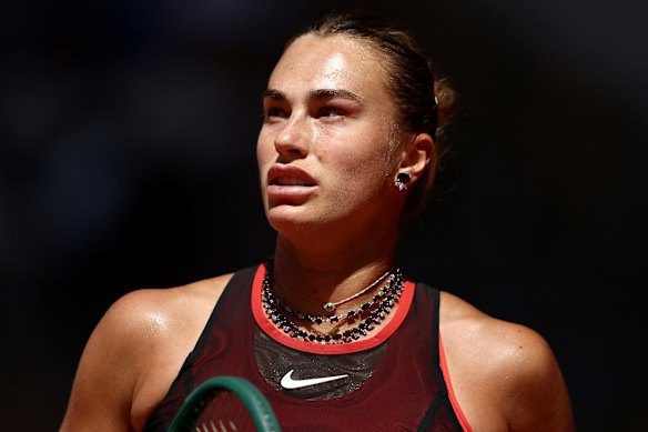 Aryna Sabalenka reigned supreme in her first-round match at Roland-Garros, while wearing two diamond necklaces.