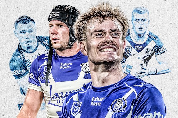 The Bulldogs spine: Connor Tracey, Matt Burton, Lachlan Galvin and Bailey Hayward.