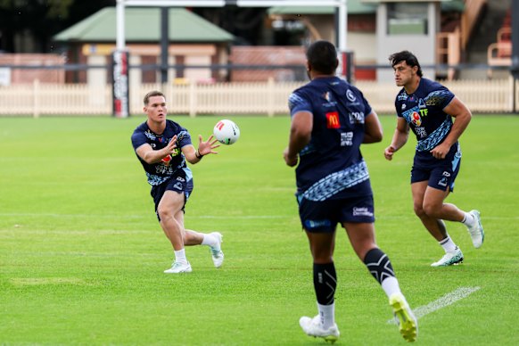 Zane Harrison trains at North Sydney Oval on Thursday.