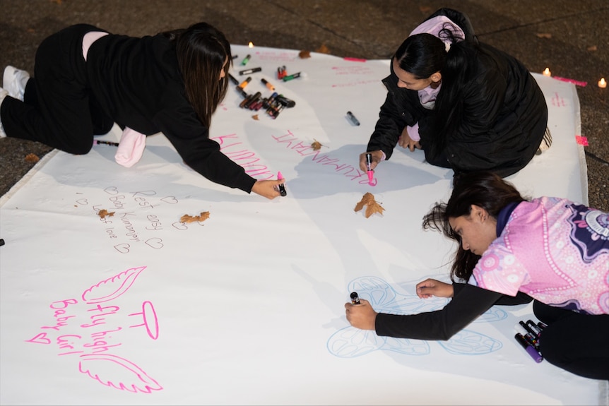 A vigil for Kumanjayi Little Baby at Sydney's Town Hall.