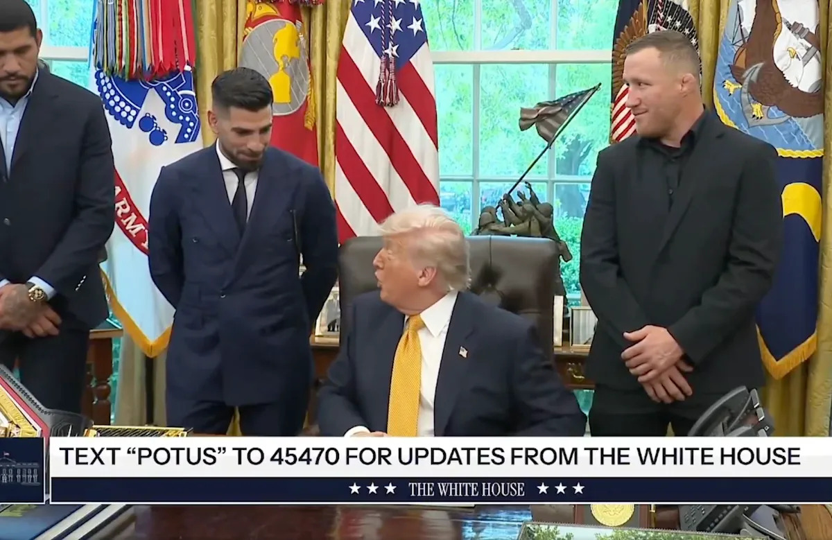 Ilia Topuria sparks spat with Donald Trump, Justin Gaethje in Oval Office