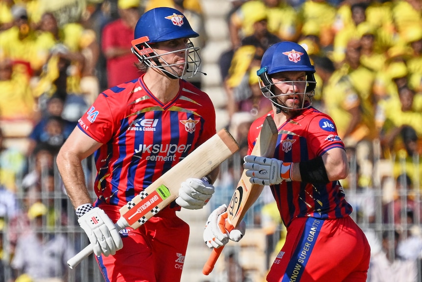 Mitch Marsh and Josh Inglis batting together in the IPL.