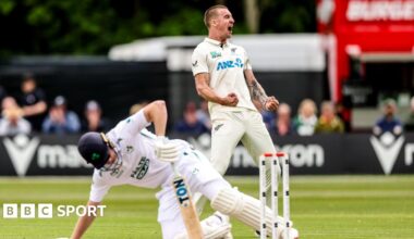Blair Tickner celebrates