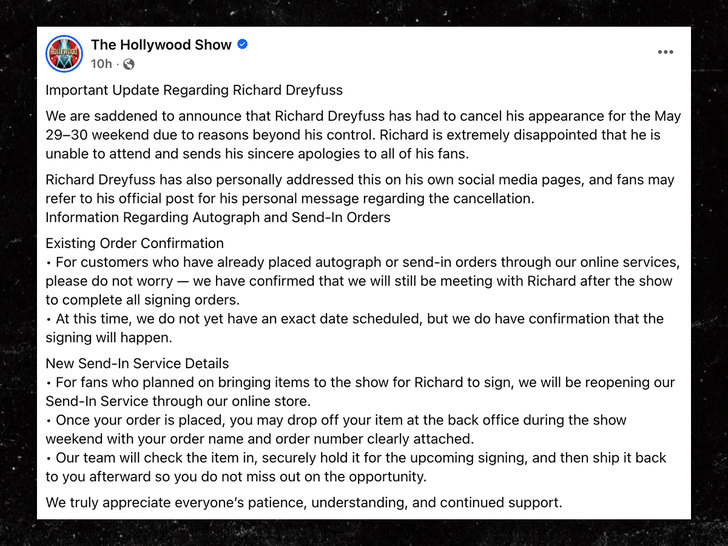 sub Richard Dreyfuss the hollywood show facebook