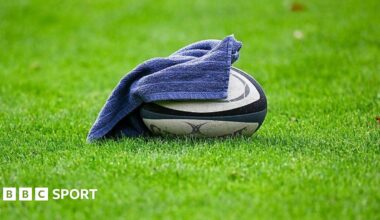 A rugby ball covered with a towel