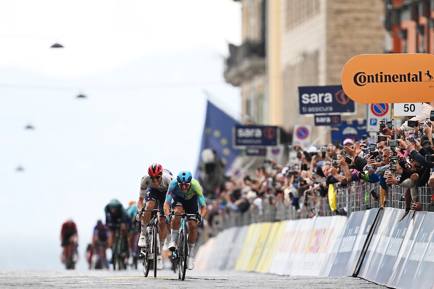 Jasper Stuyven and Davide Ballerini sprint