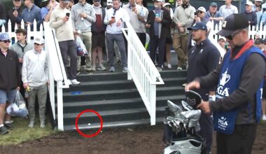 PGA Championship 2026 | Bryson DeChambeau hits ball onto stairs, cult hero Min Woo Lee leads, first round scores, leaderboard, highlights