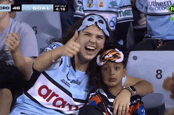 TV cameras caught Noah Deguara  in tears as the Sharks piled on the points against his Tigers favourites. 