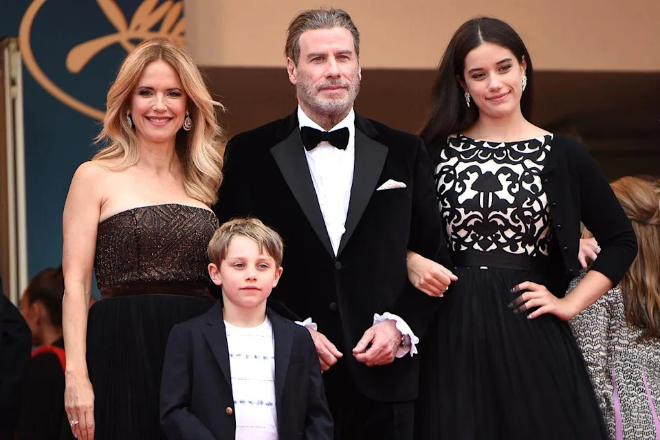 From left: Kelly Preston, Benjamin Travolta, John Travolta and Ella Bleu Travolta in 2018Credit: Nicholas Hunt/Getty
