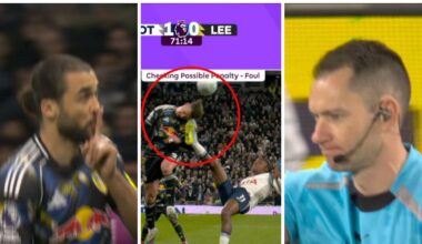 Tottenham draw 1-1 with Leeds United, Mathys Tel opens scoring and then gives away a penalty, VAR drama