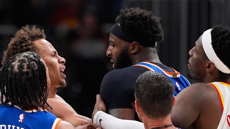 Australian basketball star Dyson Daniels ejected after fiery brawl in Atlanta Hawks’ blow-out loss to New York Knicks
