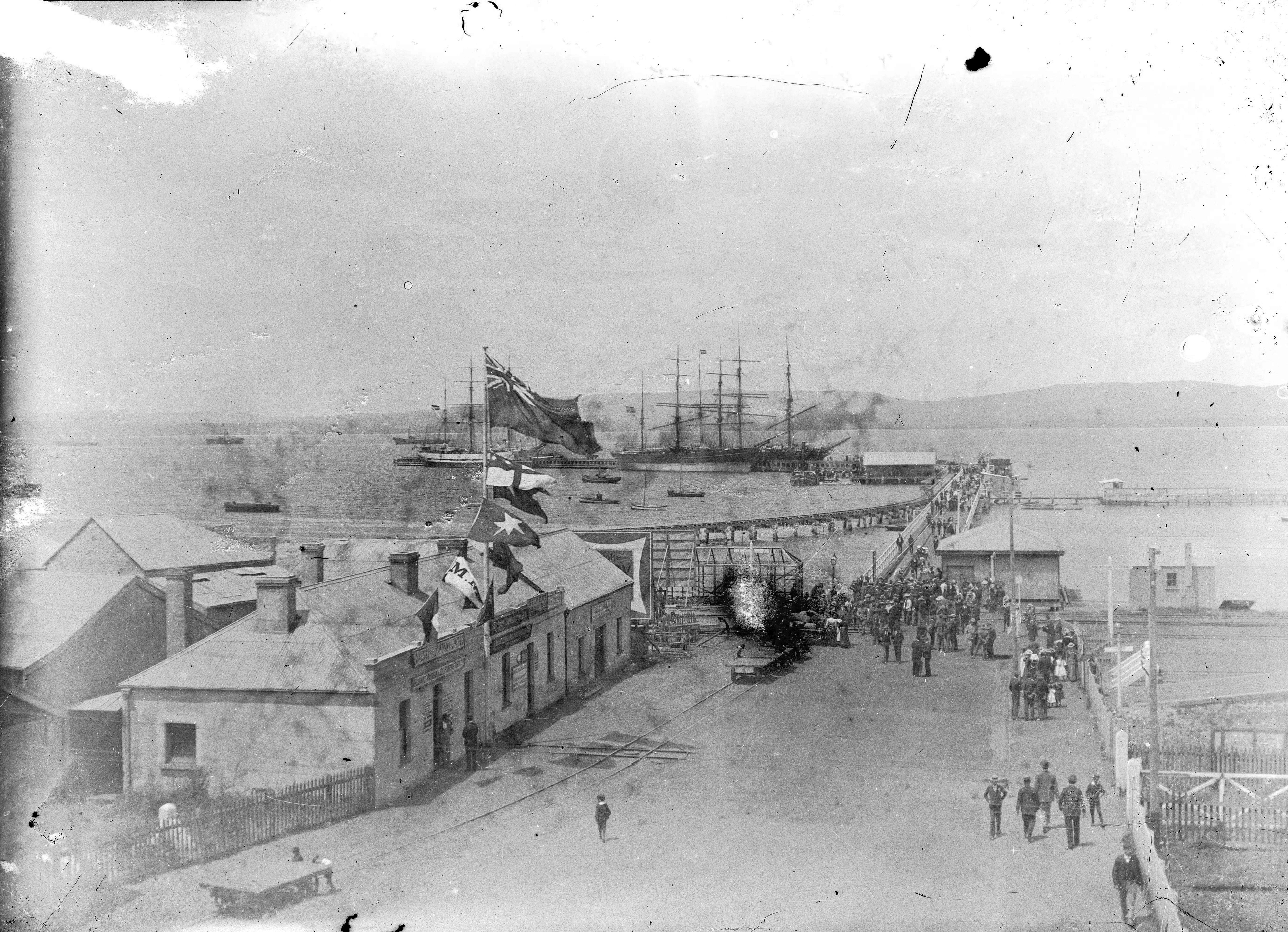 an old photo of a ship .