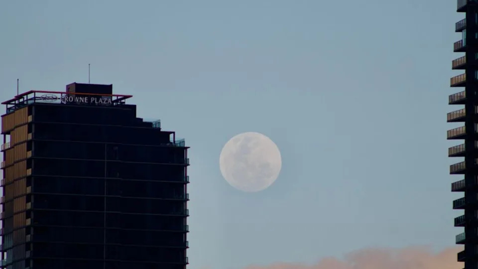 Sunday’s blue moon also happens to coincide with a micromoon. Picture: Lachy Riley