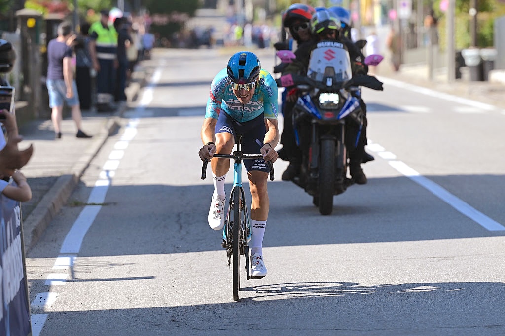 VERBANIA, ITALY - MAY 22: Alberto Bettiol of Italy and Team XDS Astana competes in the breakaway during the 109th Giro d'Italia 2026, Stage 13 a 189km stage from Alessandria to Verbania / #UCIWT / on May 22, 2026 in Verbania, Italy. (Photo by Dario Belingheri/Getty Images)