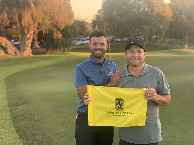 Curtis Luck with his caddy James Fergusson.